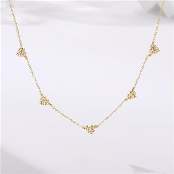 Gold Heart Necklace | Trendy Dainty Pendant with Popular Heart Design - Picture 6 of 7